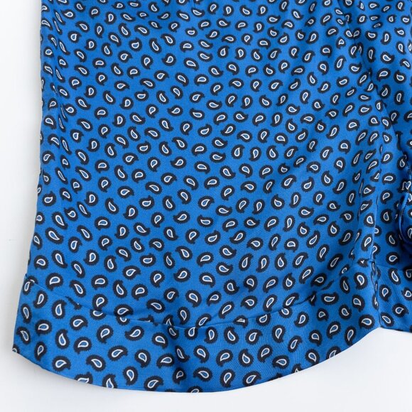 Maje Satin Romper Blue Paisley Ilona Playsuit Size EU 36 - Picture 11 of 16